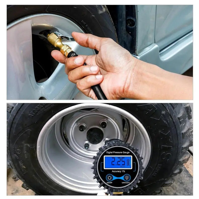 Nilight 50026R Digital Tire Inflator Pressure Gauge,250 PSI Air Chuck and Compressor Accessories Heavy Duty with Rubber Hose and Quick Connect Coupler for 0.1 Display Resolution Repair Automotive Vehicle Tool Automotive Maintenance Tools Dealsforyoudays