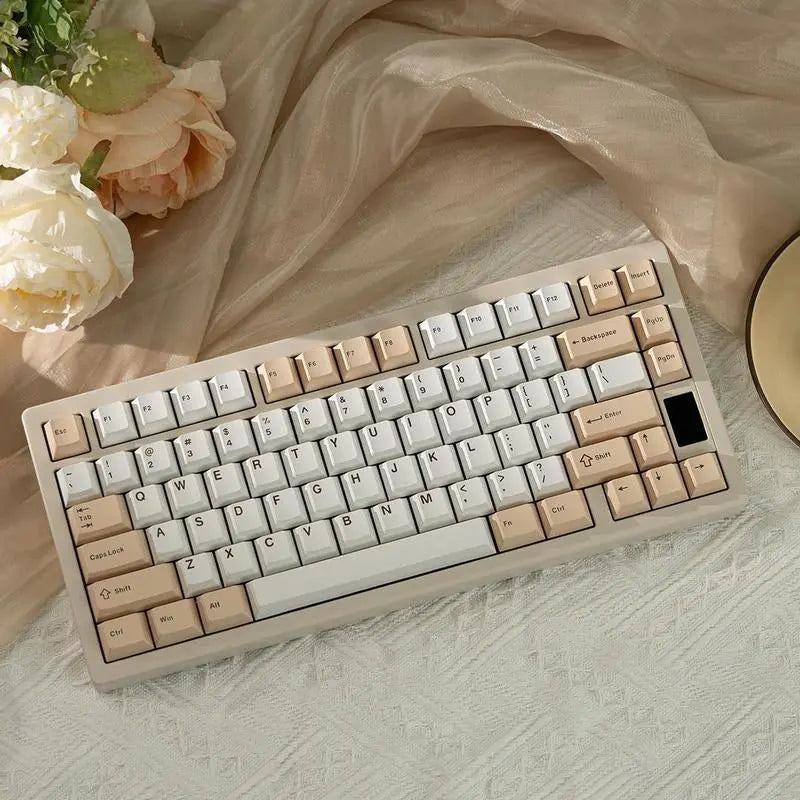 ND75 Pro Wireless Mechanical Keyboard, 2.4G USB-C Hot Swappable PC Gaming Keyboard with 1.2 Inch HD OLED Display, Rechargeable Ergonomic Gaming Keyboards with Custom Linear Switches for Office & Gaming, Wireless Keyboard