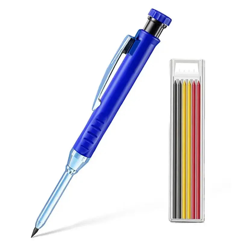 Solid Carpenter Pencil Built-In Sharpener for Deep Hole 2B Lead Core Mechanical Pencil Scribing Marking Woodworking Tool