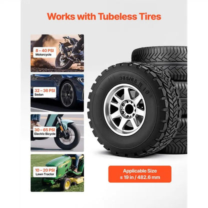 VEVOR Portable Tire Bead Seater - Efficient 1.6 Gal Air Blaster for Quick Tire Inflation, Perfect for Cars, SUVs, and More!