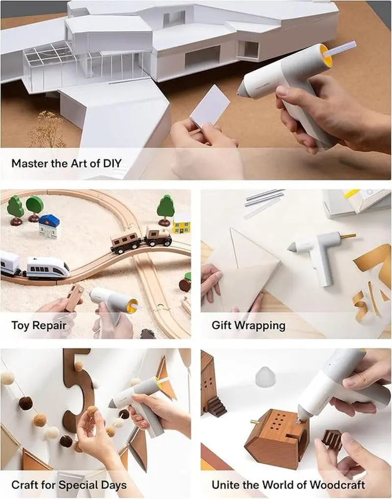 HOTO Easyflow Cordless Hot Glue Gun - Fast Preheating & Auto Dispensing, DIY Craft & Quick Repairs