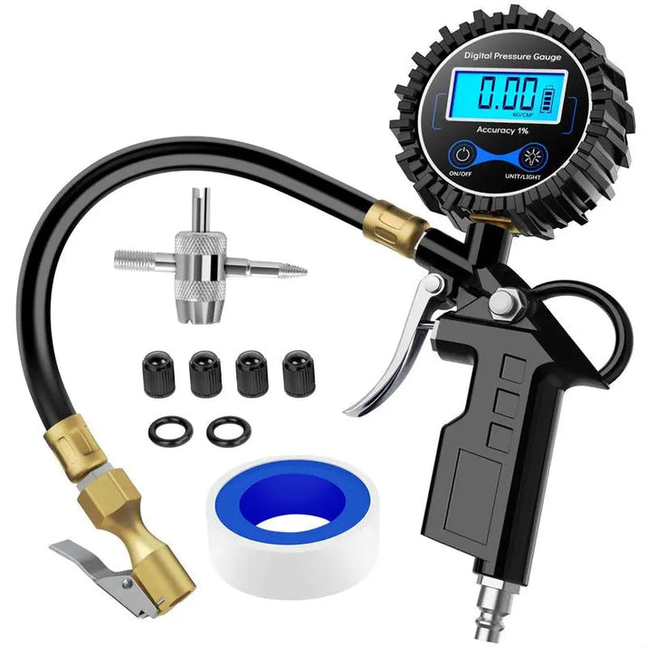 Nilight 50026R Digital Tire Inflator Pressure Gauge,250 PSI Air Chuck and Compressor Accessories Heavy Duty with Rubber Hose and Quick Connect Coupler for 0.1 Display Resolution Repair Automotive Vehicle Tool Automotive Maintenance Tools Dealsforyoudays