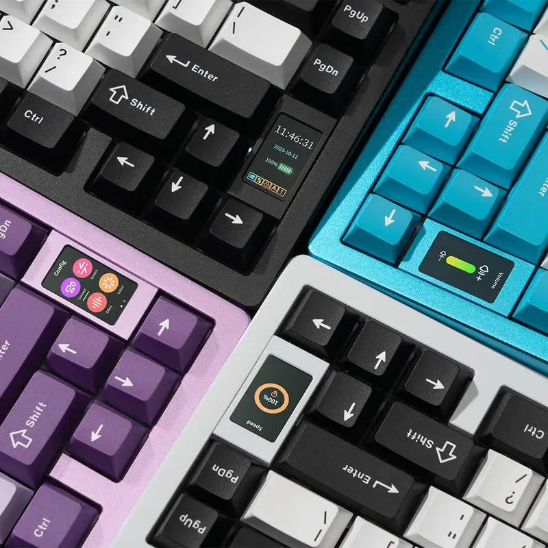 ND75 Pro Wireless Mechanical Keyboard, 2.4G USB-C Hot Swappable PC Gaming Keyboard with 1.2 Inch HD OLED Display, Rechargeable Ergonomic Gaming Keyboards with Custom Linear Switches for Office & Gaming, Wireless Keyboard