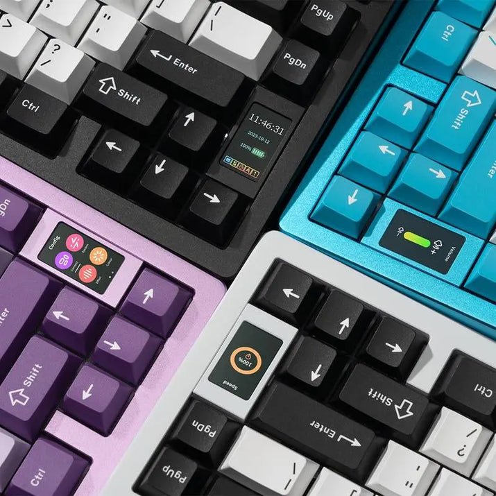 ND75 Pro Wireless Mechanical Keyboard, 2.4G USB-C Hot Swappable PC Gaming Keyboard with 1.2 Inch HD OLED Display, Rechargeable Ergonomic Gaming Keyboards with Custom Linear Switches for Office & Gaming, Wireless Keyboard