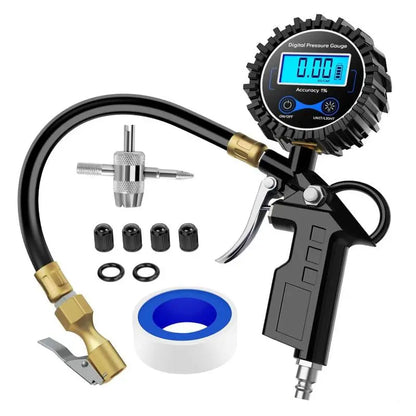 Nilight 50026R Digital Tire Inflator Pressure Gauge,250 PSI Air Chuck and Compressor Accessories Heavy Duty with Rubber Hose and Quick Connect Coupler for 0.1 Display Resolution Repair Automotive Vehicle Tool Automotive Maintenance Tools Dealsforyoudays