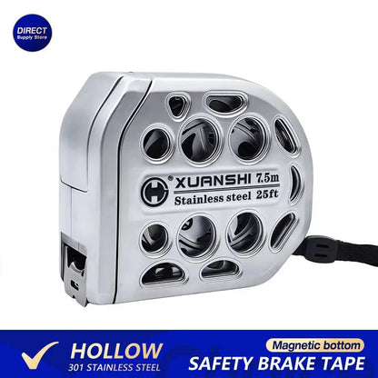 Premium Retractable Magnetic Hollow Tape Measure for Electricians Carpenters - Stainless Steel Anti-Corrosion Tool Gift