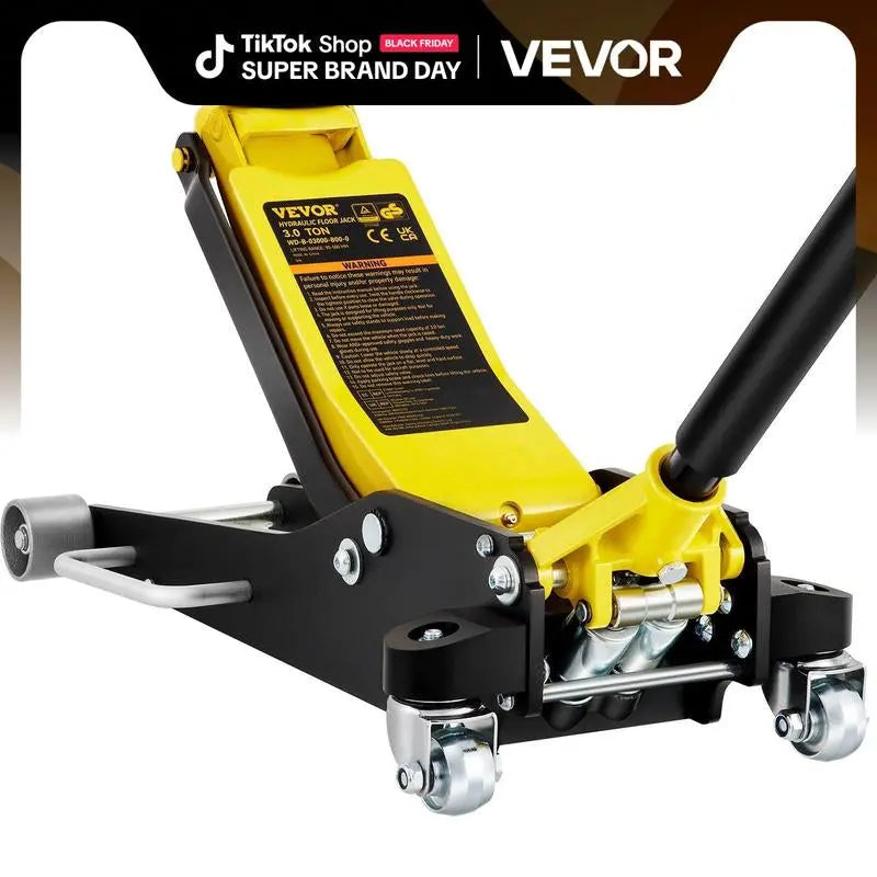 VEVOR Low Profile Aluminum Steel Racing Floor Jack Dual Pump Lift Car Auto