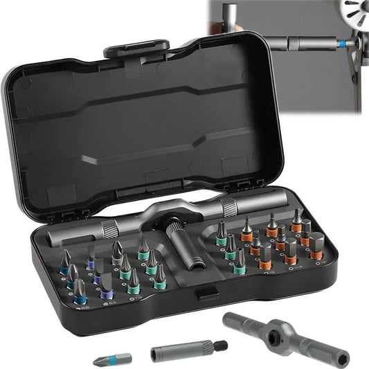 SEESE 24-In-1 Magnetic Screwdriver Kit, Precision Ratchet Screwdriver with Removable Handle, Versatile Tool for All Your Repair Needs,Perfect Christmas & New Year Gift Idea