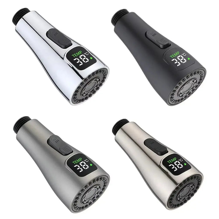 Replacement LED Faucet Tap Nozzle ABS 1/2" Connection Water Saving Reduce Bills Kitchen Swivel-Head Water-Saving Spray