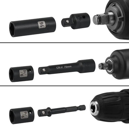 Steelite 72 Pieces 3/8" Drive Impact Socket Set, SAE (5/16"-3/4") & Metric (8-22MM), 6 Point, CR-V Construction, with Extension Bar, Adapter, Universal Joint, Spinner Handle & Assorted Bits for Versatile Repairs