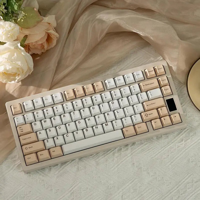 ND75 Pro Wireless Mechanical Keyboard, 2.4G USB-C Hot Swappable PC Gaming Keyboard with 1.2 Inch HD OLED Display, Rechargeable Ergonomic Gaming Keyboards with Custom Linear Switches for Office & Gaming, Wireless Keyboard