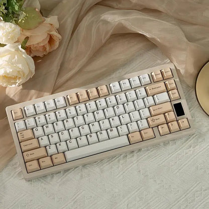 ND75 Pro Wireless Mechanical Keyboard, 2.4G USB-C Hot Swappable PC Gaming Keyboard with 1.2 Inch HD OLED Display, Rechargeable Ergonomic Gaming Keyboards with Custom Linear Switches for Office & Gaming, Wireless Keyboard