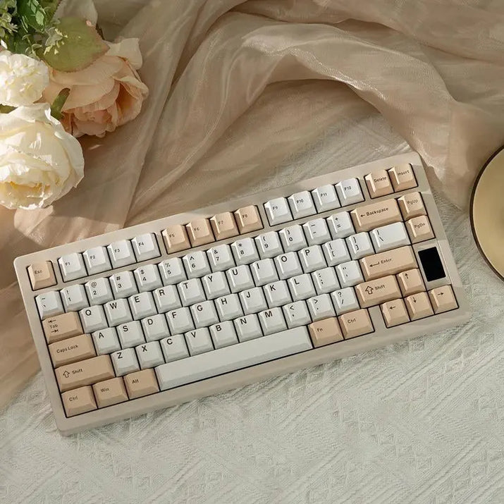 ND75 Pro Wireless Mechanical Keyboard, 2.4G USB-C Hot Swappable PC Gaming Keyboard with 1.2 Inch HD OLED Display, Rechargeable Ergonomic Gaming Keyboards with Custom Linear Switches for Office & Gaming, Wireless Keyboard