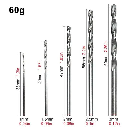 100Pc Twist Drill 1-3Mm Hand Electric Drill DIY Woodwork Drill Titanium Plated Natural Color Drill Bit Tool Accessories Set