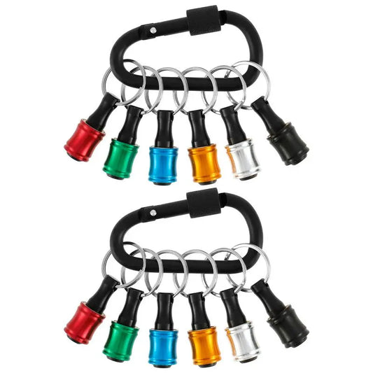 Elevate Your DIY Game with Our 12-Count Colorful Aluminum Alloy Drill Bit Holder Set - Quick Change Keychain Extension Bars with Buckles for Ultimate Convenience