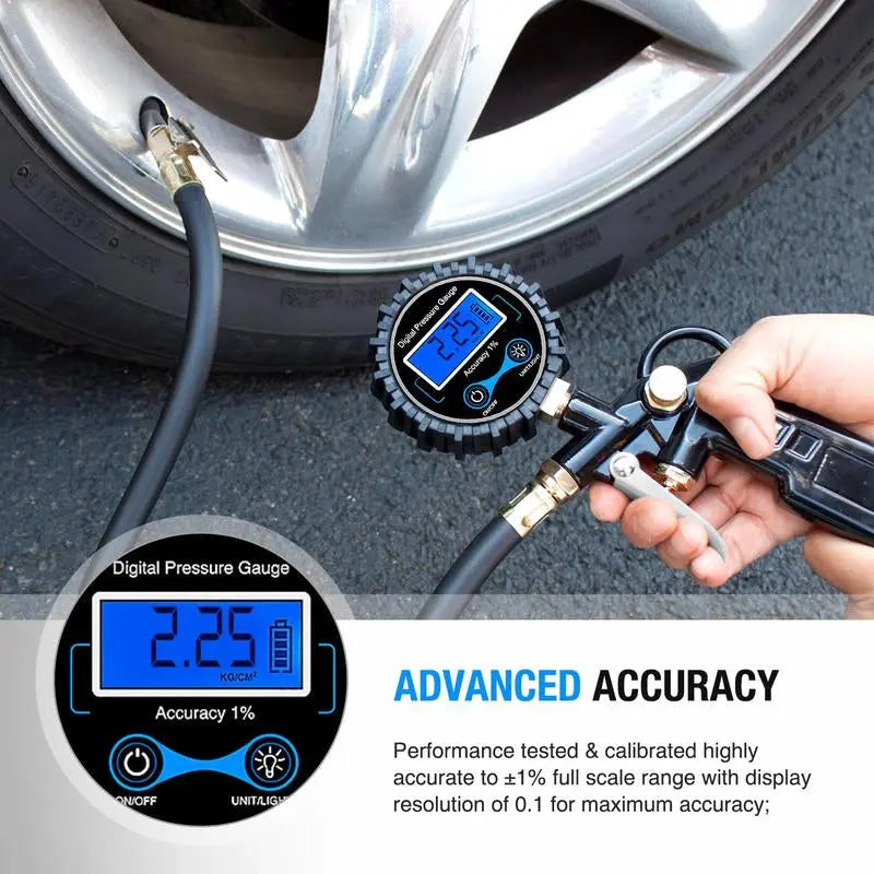 Nilight 50026R Digital Tire Inflator Pressure Gauge,250 PSI Air Chuck and Compressor Accessories Heavy Duty with Rubber Hose and Quick Connect Coupler for 0.1 Display Resolution Repair Automotive Vehicle Tool Automotive Maintenance Tools Dealsforyoudays