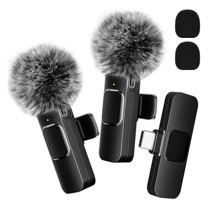 Professional Wireless Lavalier Microphone, USB Rechargeable Wireless Microphone, Plug-Play Lapel Mic for Video Recording, Teaching, Interviews, Podcast Equipment, Mini Microfono Minimic C Interface Mini Microphone Phone Accessories