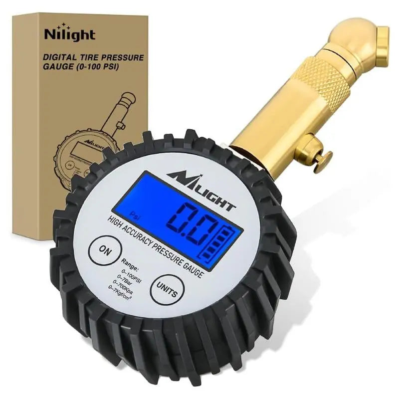Nilight 50026R Digital Tire Inflator Pressure Gauge,250 PSI Air Chuck and Compressor Accessories Heavy Duty with Rubber Hose and Quick Connect Coupler for 0.1 Display Resolution Repair Automotive Vehicle Tool Automotive Maintenance Tools Dealsforyoudays