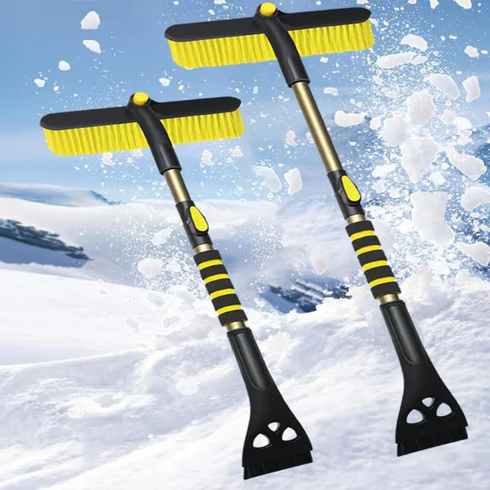 Snow Brush and Ice Scrapers for Car Windshield, Extendable Car Snow Accessories with Foam Grip, Brush Supports 360 Degree Rotation, Car Winter Removal Tool for Cars, Trucks, Suvs