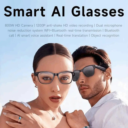 Revolutionary AI Smart Glasses: Experience Live Translation, HD Video, and Bluetooth Connectivity in Stylish Black Frame