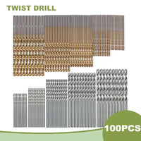 100Pc Twist Drill 1-3Mm Hand Electric Drill DIY Woodwork Drill Titanium Plated Natural Color Drill Bit Tool Accessories Set