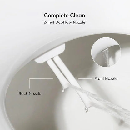 TUSHY Wave Bidet Toilet Seat Non-Electric with Duoflow Nozzles & Quick Release Button for Easy Clean Install