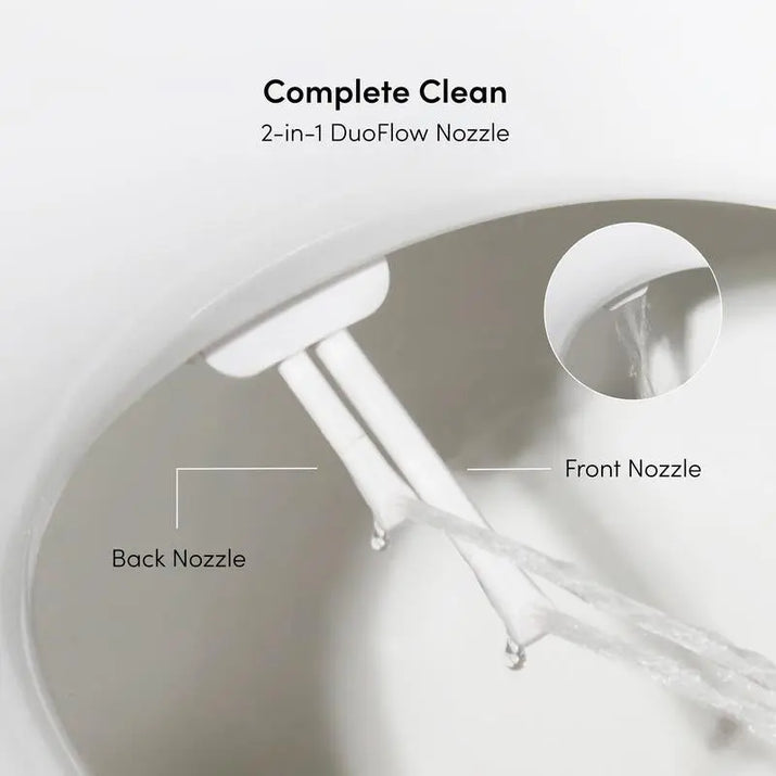 TUSHY Wave Bidet Toilet Seat Non-Electric with Duoflow Nozzles & Quick Release Button for Easy Clean Install