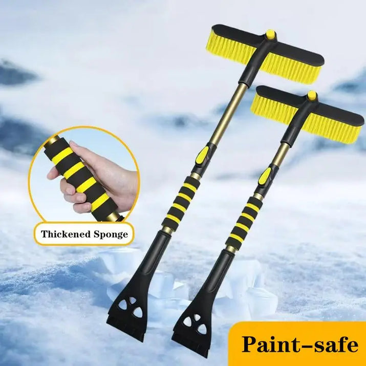 Snow Brush and Ice Scrapers for Car Windshield, Extendable Car Snow Accessories with Foam Grip, Brush Supports 360 Degree Rotation, Car Winter Removal Tool for Cars, Trucks, Suvs