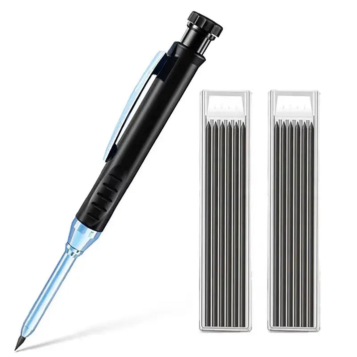 Solid Carpenter Pencil Built-In Sharpener for Deep Hole 2B Lead Core Mechanical Pencil Scribing Marking Woodworking Tool