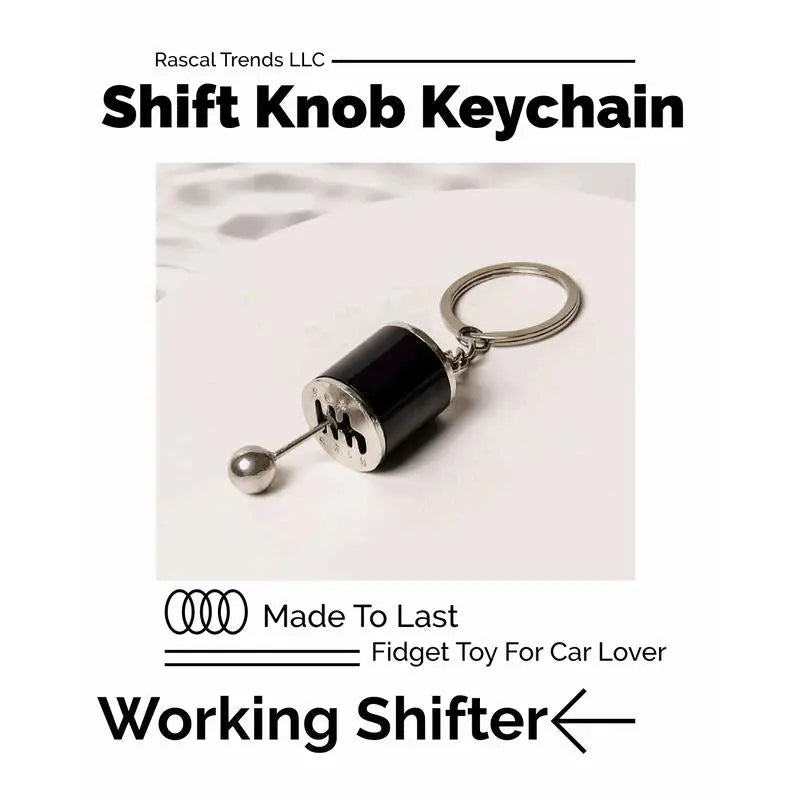 Working Shift Knob Keychain Fidget Toy Shifting Key Ring for Men Women