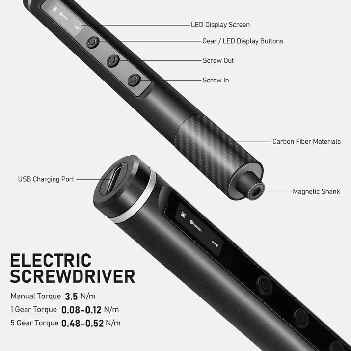 71 in 1 Precision Manual/Electric Screwdriver Set Cordless 48 Magnetic Bits Phillips Torque 0.52N Tweezers PC Phone Repair Kit