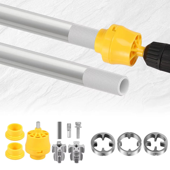8PCS PVC Thread Maker Tool Electric Drill Plastic Pipe Tap Die Dies 1/2 Inch 3/4 Inch 1 Inch Alloy Pipe Threader Plumbing Tool