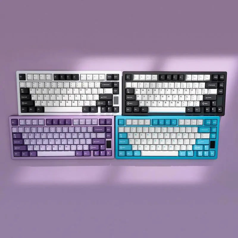 ND75 Pro Wireless Mechanical Keyboard, 2.4G USB-C Hot Swappable PC Gaming Keyboard with 1.2 Inch HD OLED Display, Rechargeable Ergonomic Gaming Keyboards with Custom Linear Switches for Office & Gaming, Wireless Keyboard