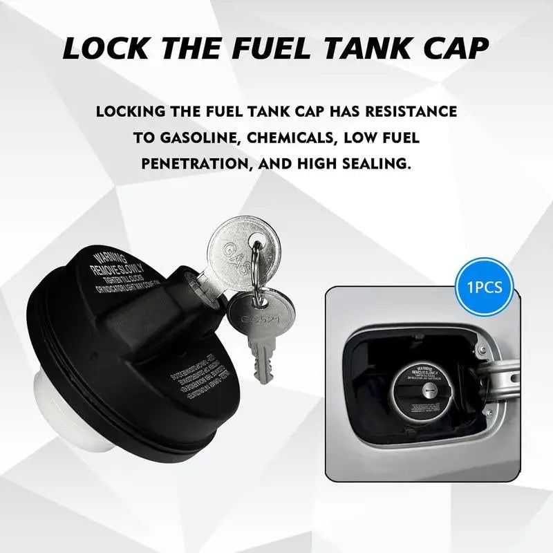 Locking Gas Cap Anti-Siphon Anti-Theft Fuel Cap with Key Fits Toyota 4Runner Tacoma Honda CR-V Tundra Acura Infiniti Nissan Buick Cadillac GMC Chevy Replacement 77300-47020 10504