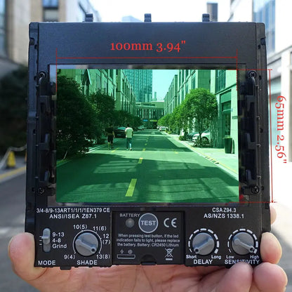 Professional Welding Helmet 100*65Mm 1111 4 Sensors Grinding DIN 3/4-13 MMA MIG TIG EN379 Solar Auto Darkening Welding Mask