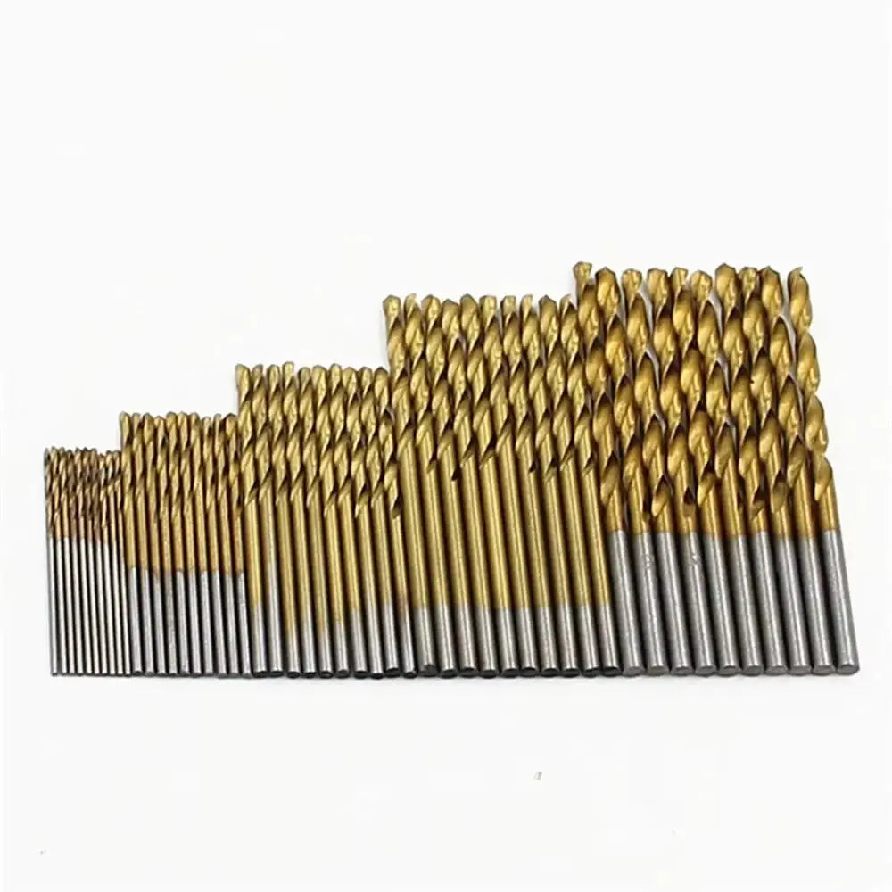 100Pc Twist Drill 1-3Mm Hand Electric Drill DIY Woodwork Drill Titanium Plated Natural Color Drill Bit Tool Accessories Set