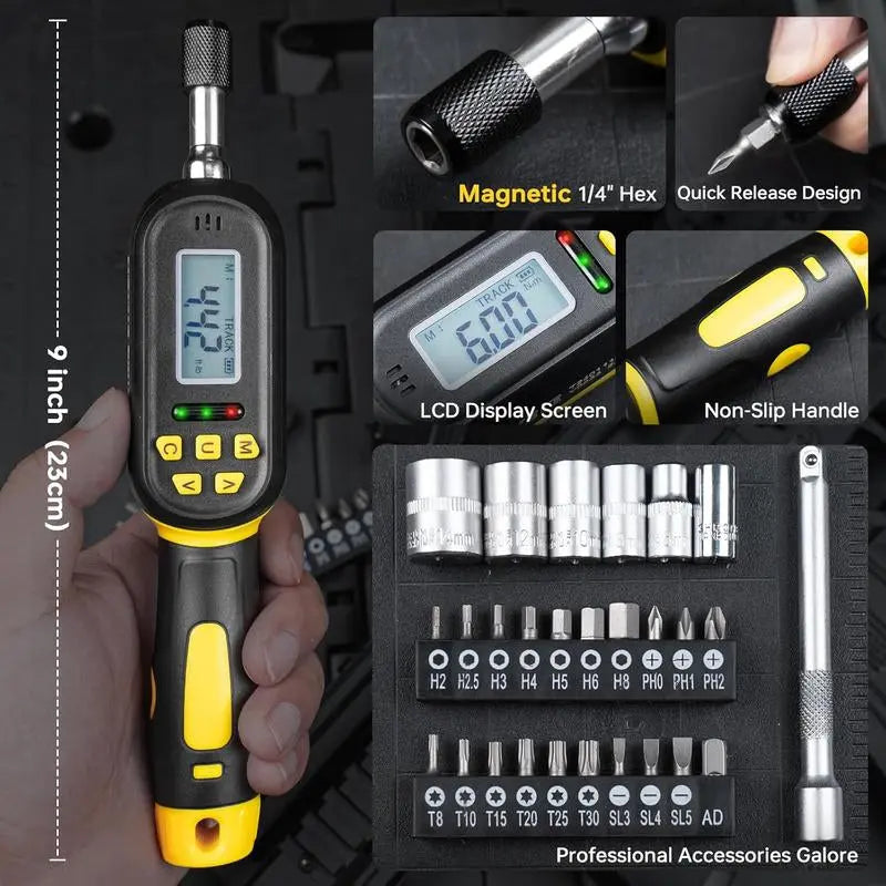 Unlock Precision with the YIYEIE 32-Piece Digital Torque Screwdriver Set – Perfect for Every Repair Job!