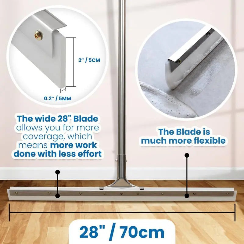 Mhm'S Aquaslide Pushpro - 28-Inch Wide Floor Squeegee for Concrete Floors - Professional-Grade Cleaning and Efficiency