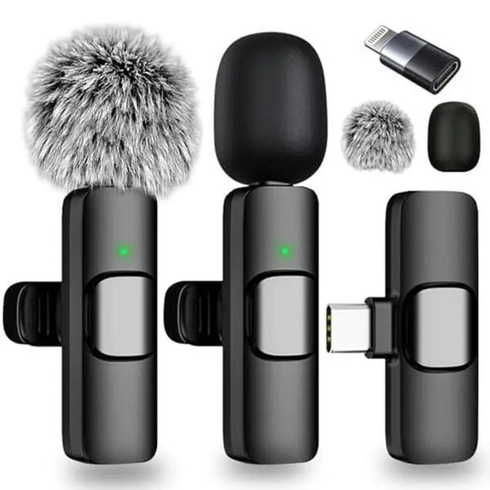 Professional Wireless Lavalier Microphone, USB Rechargeable Wireless Microphone, Plug-Play Lapel Mic for Video Recording, Teaching, Interviews, Podcast Equipment, Mini Microfono Minimic C Interface Mini Microphone Phone Accessories