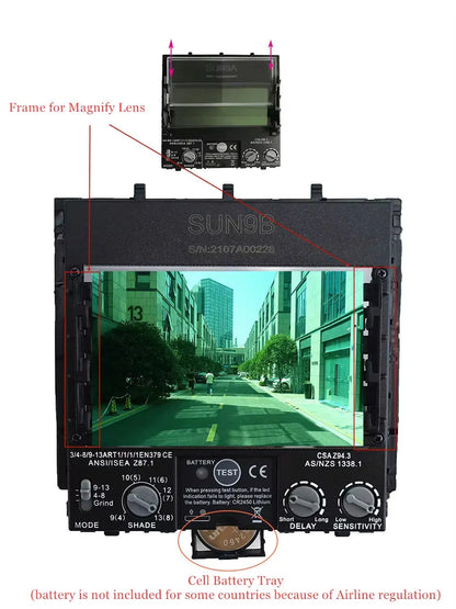 Professional Welding Helmet 100*65Mm 1111 4 Sensors Grinding DIN 3/4-13 MMA MIG TIG EN379 Solar Auto Darkening Welding Mask