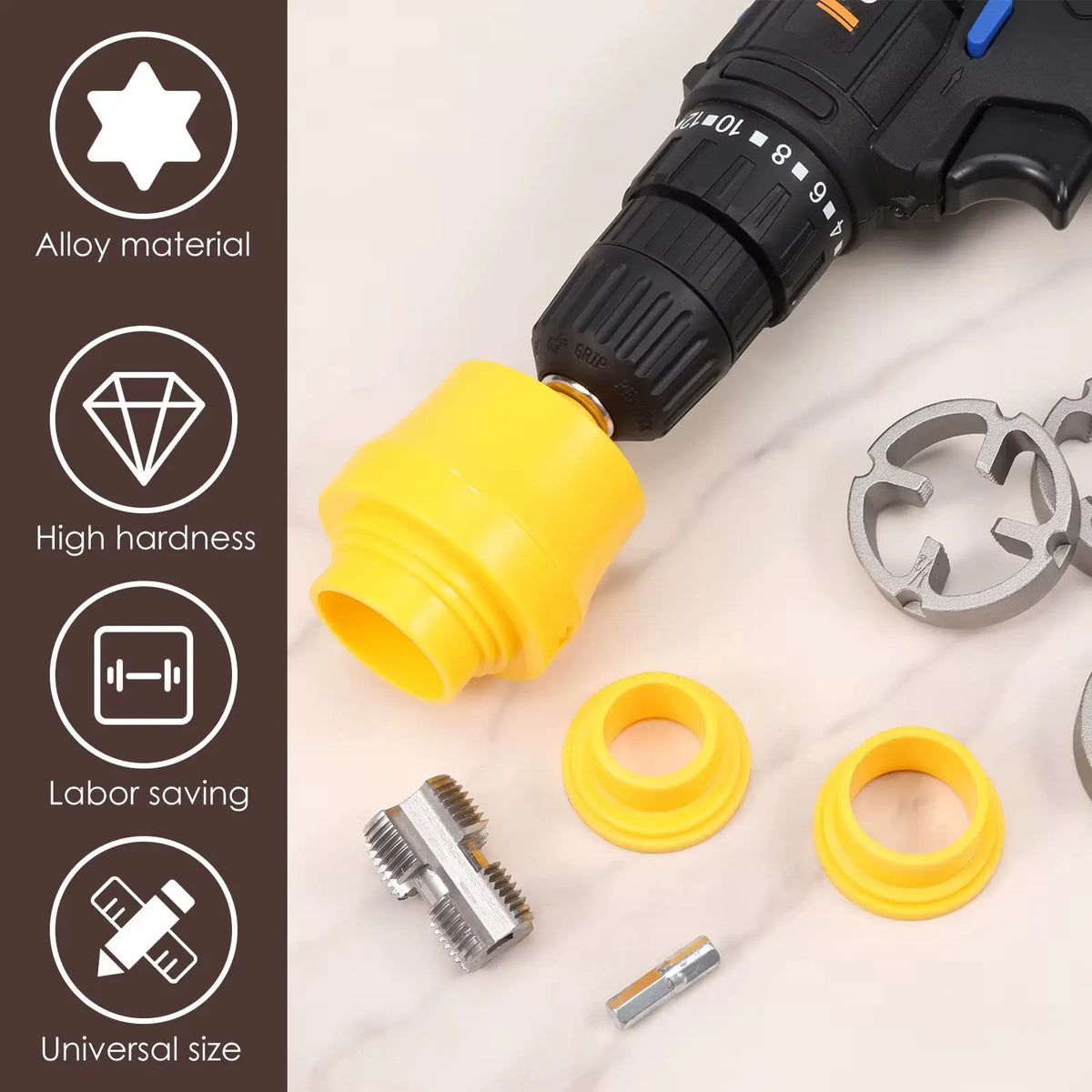 8PCS PVC Thread Maker Tool Electric Drill Plastic Pipe Tap Die Dies 1/2 Inch 3/4 Inch 1 Inch Alloy Pipe Threader Plumbing Tool