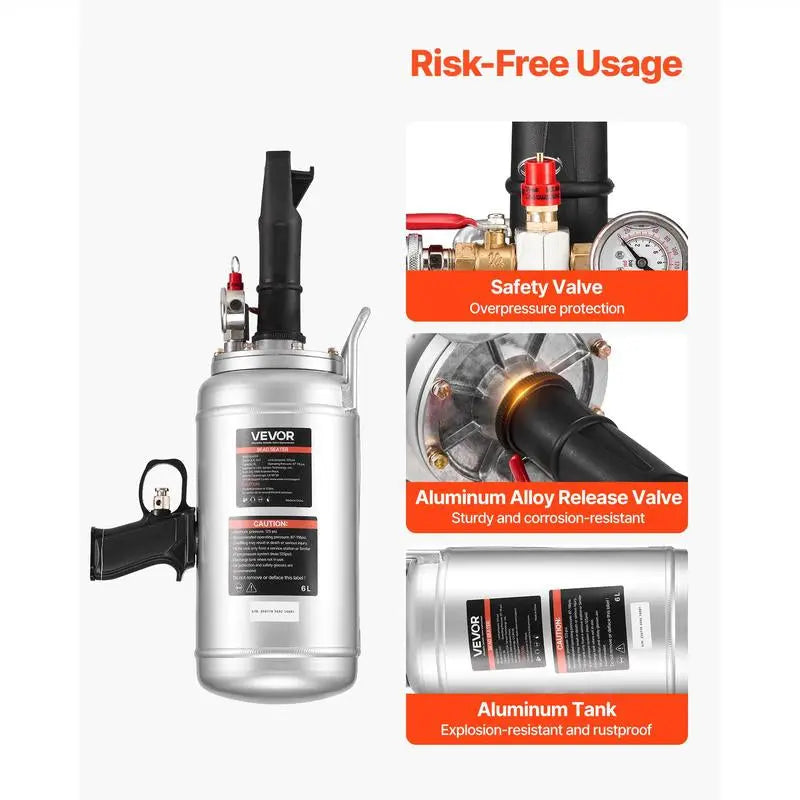 VEVOR Portable Tire Bead Seater - Efficient 1.6 Gal Air Blaster for Quick Tire Inflation, Perfect for Cars, SUVs, and More!