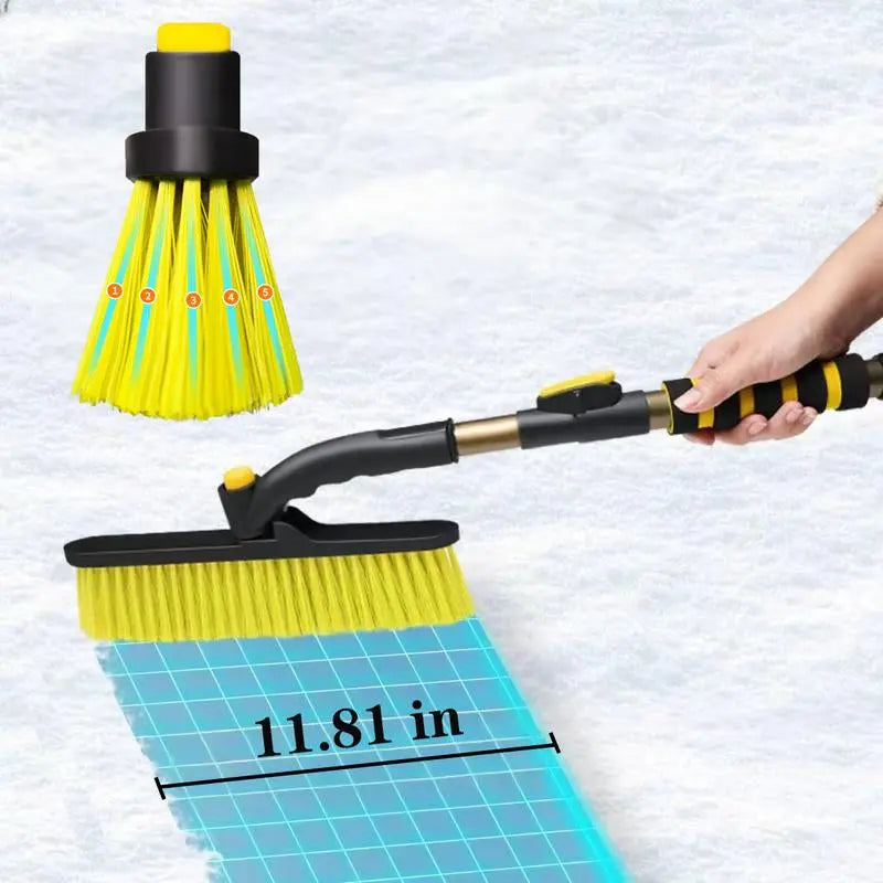 Snow Brush and Ice Scrapers for Car Windshield, Extendable Car Snow Accessories with Foam Grip, Brush Supports 360 Degree Rotation, Car Winter Removal Tool for Cars, Trucks, Suvs