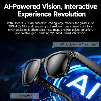 Revolutionary AI Smart Glasses: Experience Live Translation, HD Video, and Bluetooth Connectivity in Stylish Black Frame