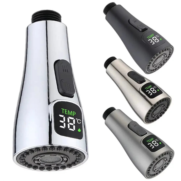 Replacement LED Faucet Tap Nozzle ABS 1/2" Connection Water Saving Reduce Bills Kitchen Swivel-Head Water-Saving Spray