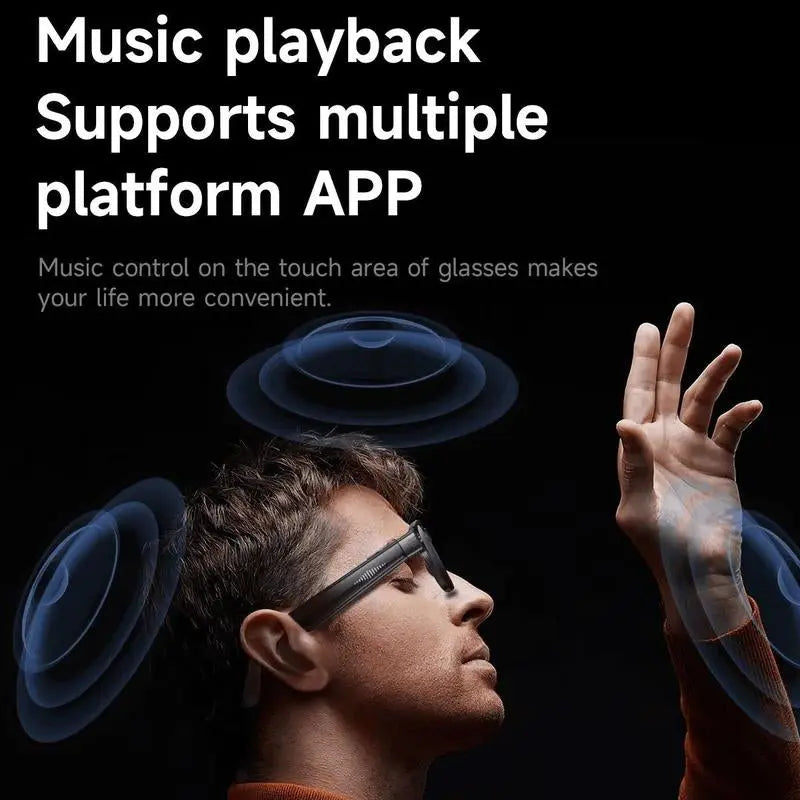 Revolutionary AI Smart Glasses: Experience Live Translation, HD Video, and Bluetooth Connectivity in Stylish Black Frame