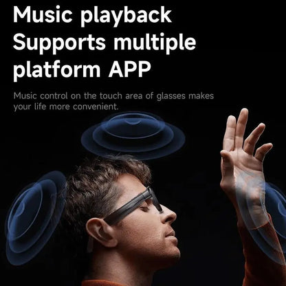 Revolutionary AI Smart Glasses: Experience Live Translation, HD Video, and Bluetooth Connectivity in Stylish Black Frame